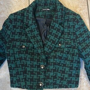 Fashion Nova SET Green & Black Blazer and Skirt Set Mini